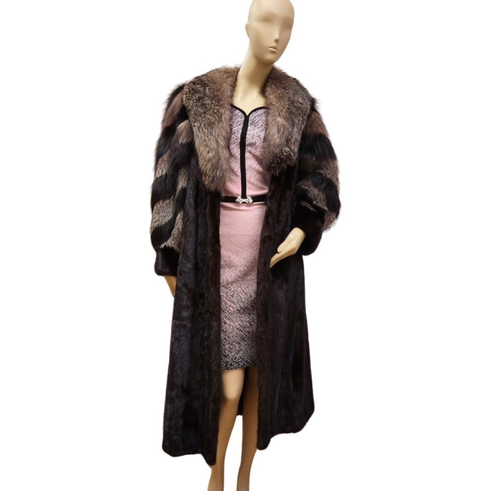 Renfrew Mink & Fox Fur Long Coat - Picture 5 of 5